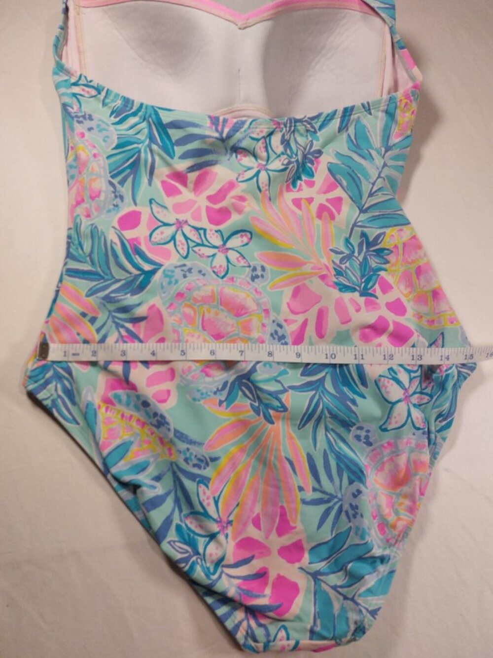 Women's Lilly Pulitzer Kolka Sea Glass Aqua Rainforest One Piece Swimsuit - Picture 8 of 16
